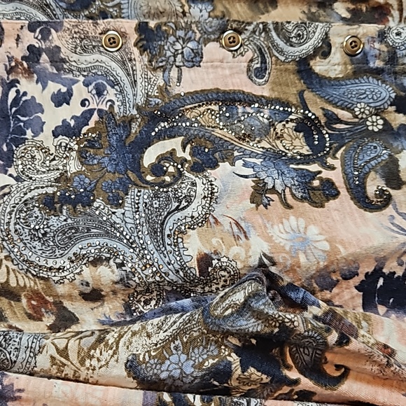 Soft Surroundings Long Sleeved Embellished Button Down Shirt - Picture 2 of 10